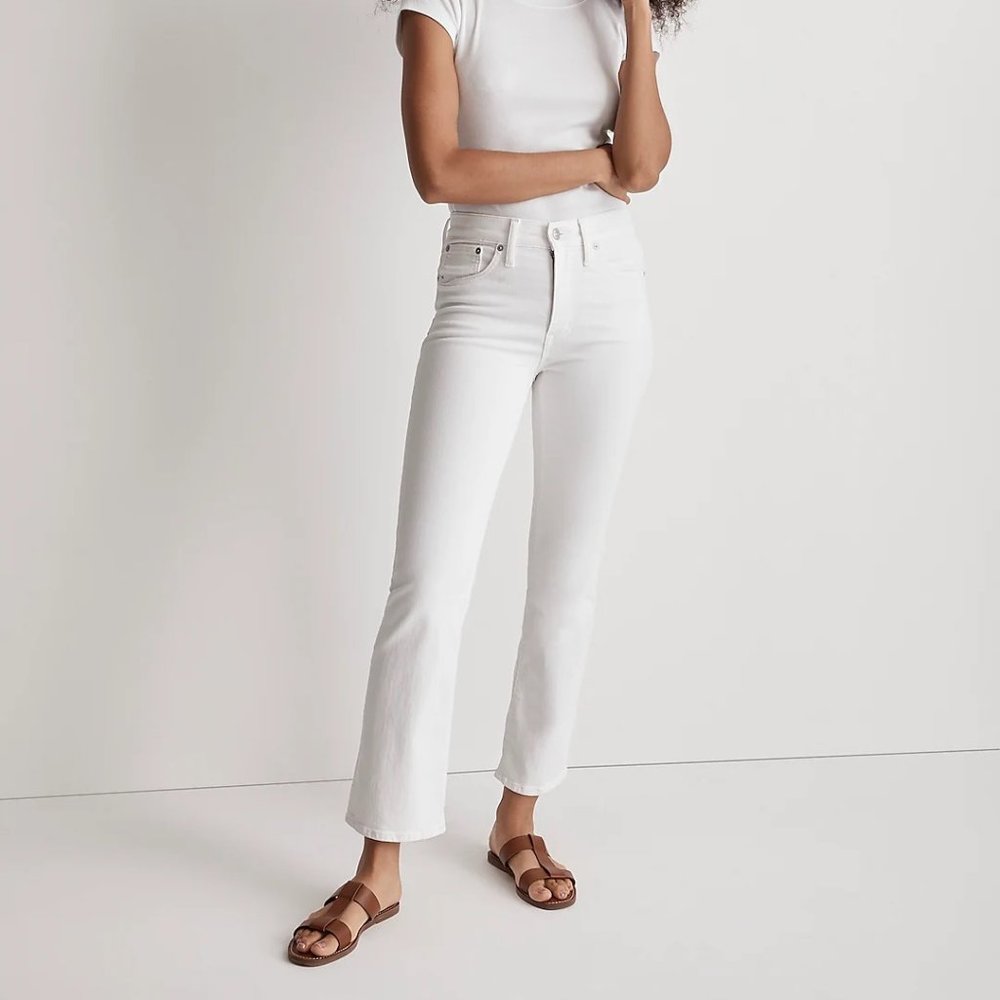 Madewell Kick Out Crop Jeans Pure White Size 25
